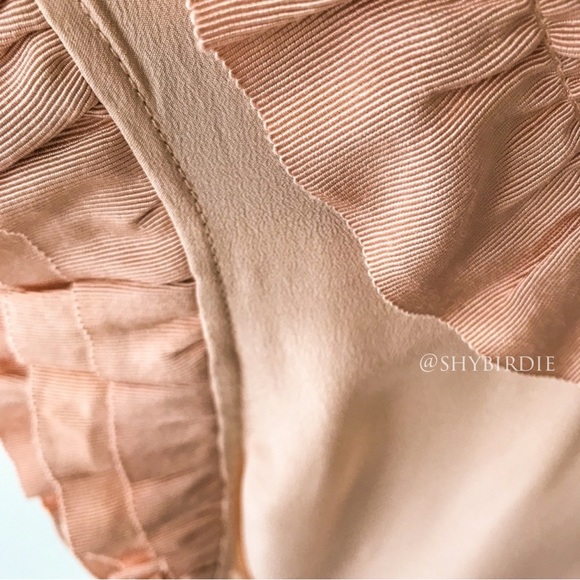 Zara Couture Silk Ruffle Sleeveless Top Dusty Rose - Picture 5 of 11